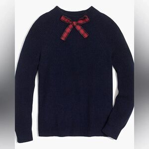 J.Crew Mercantile Navy Bow Sweater XXS Preppy Classic Merino Blend